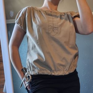 Old Navy Tan Tunic Style Shirt with Drawstring